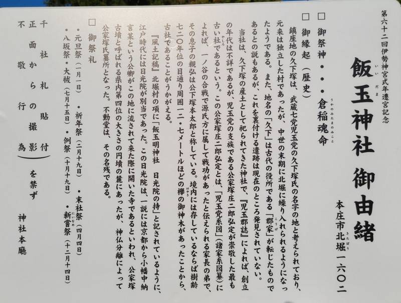 飯玉神社  (北堀),埼玉県本庄市北堀1602