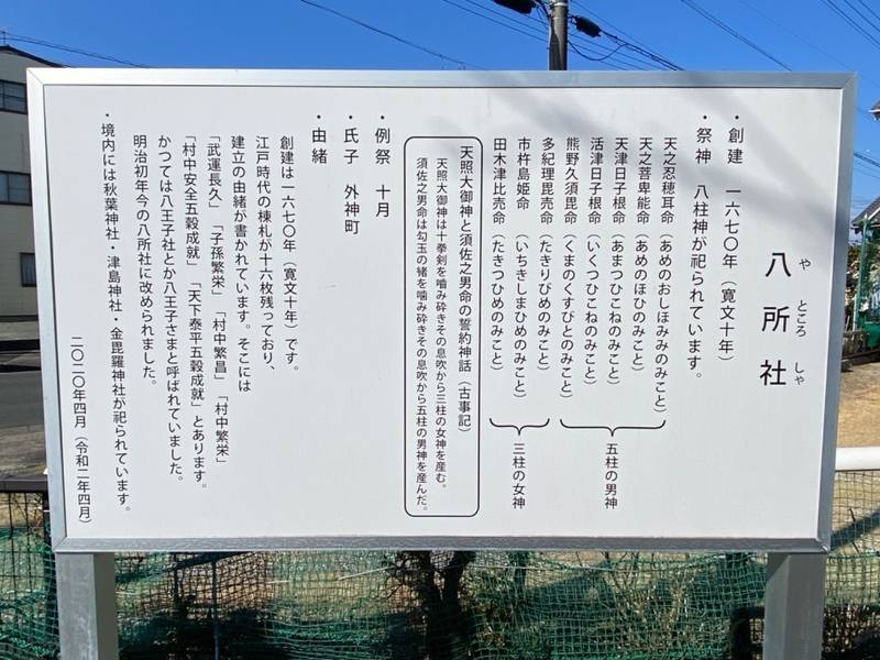八所神社 (八所社),愛知県豊橋市牟呂町八王子１１７